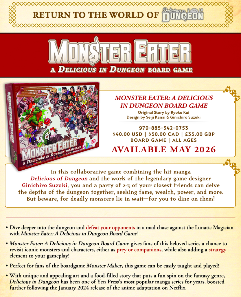 Monster Eater: A Delicious in Dungeon Board Game Sales Sheet